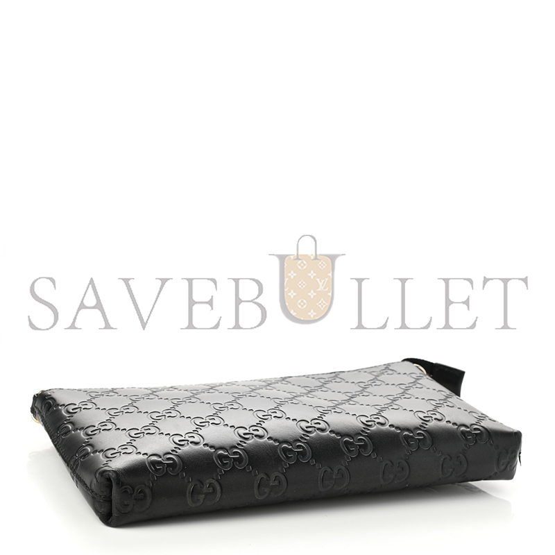 GUCCI SSIMA SIGNATURE WRIST WALLET BLACK 779791 (22.5*13*2.5cm)
